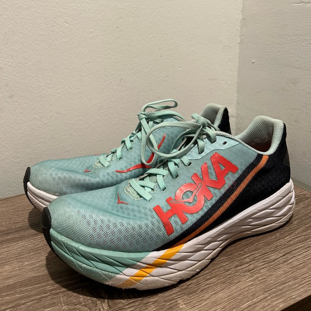 Hoka Rocket X Women’s 10 Men’s 9 Eggshell Blue/Black